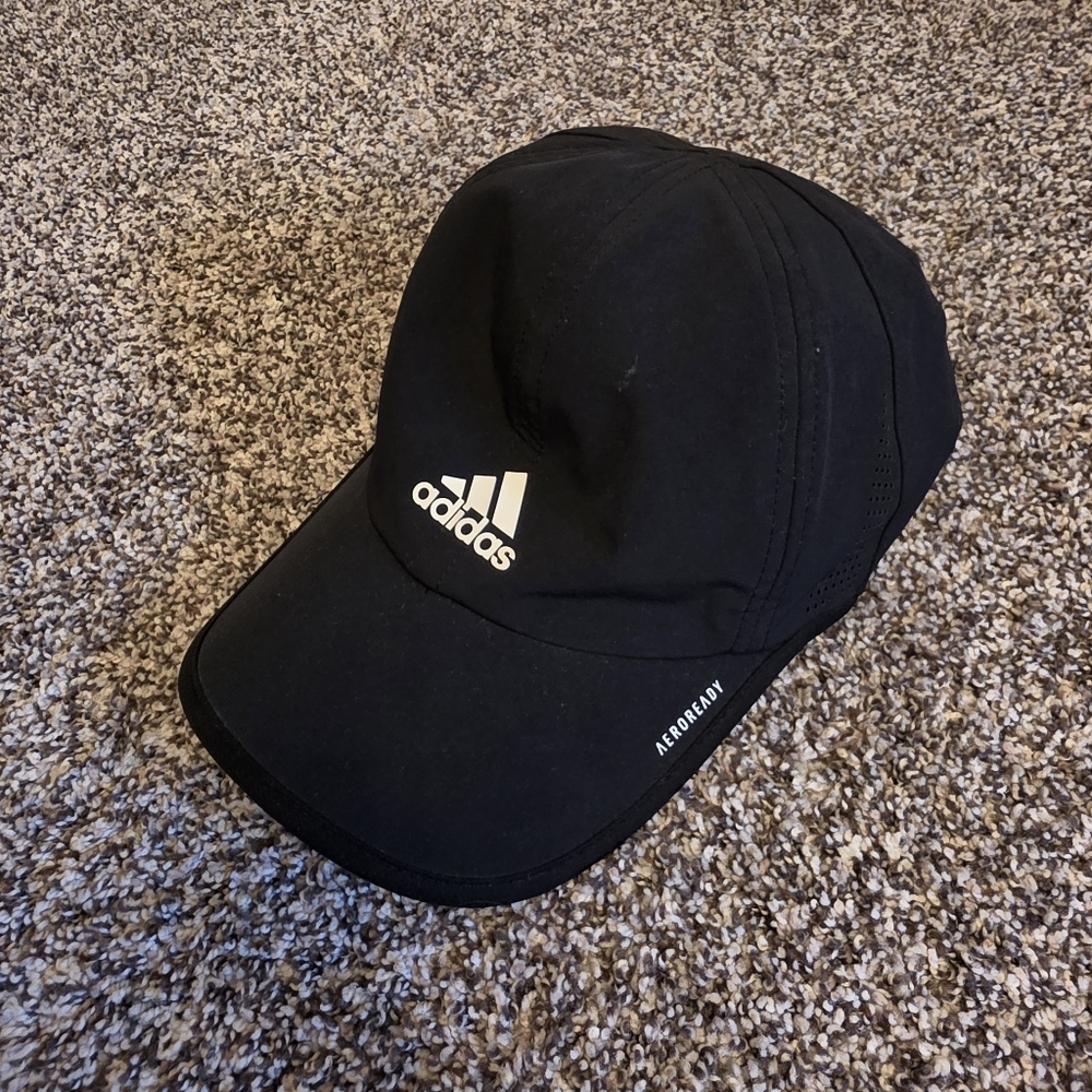 Adidas Unisex OSFA Cap Aeroready Black & White Adjustable Velco Fit Hat